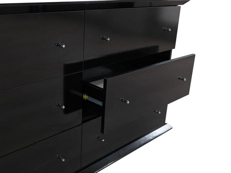 Natalie Black 4 Pc Queen Bedroom Set - Ella Furniture
