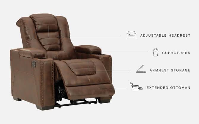 Owner's Box Thyme Faux Leather Power Recliner