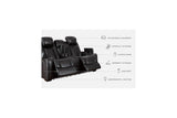 Party Time Midnight Faux Leather Power Reclining Loveseat With Console - Ella Furniture