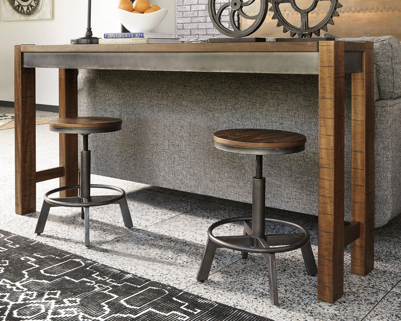 Torjin Brown/Gray Counter Height Dining Table And 2 Barstools - Ella Furniture