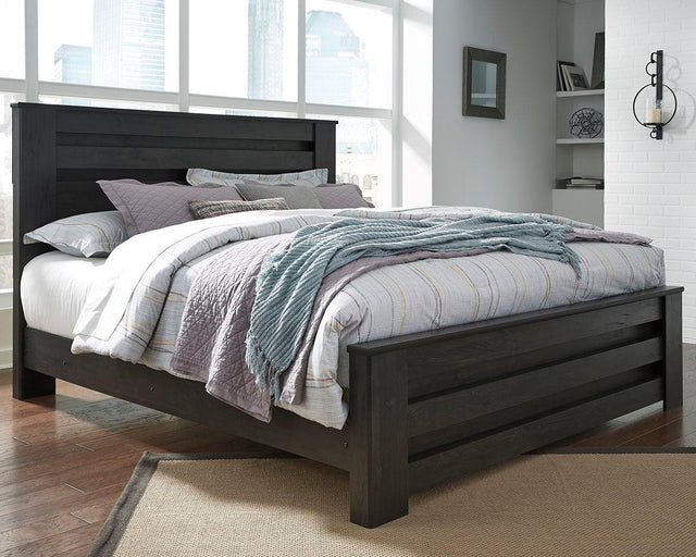 Brinxton Charcoal King Panel Bed - Ella Furniture