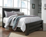 Brinxton Charcoal Queen Panel Bed - Ella Furniture