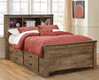 Trinell Brown Full Panel Bed With 2 Storage Drawers - Ella Furniture