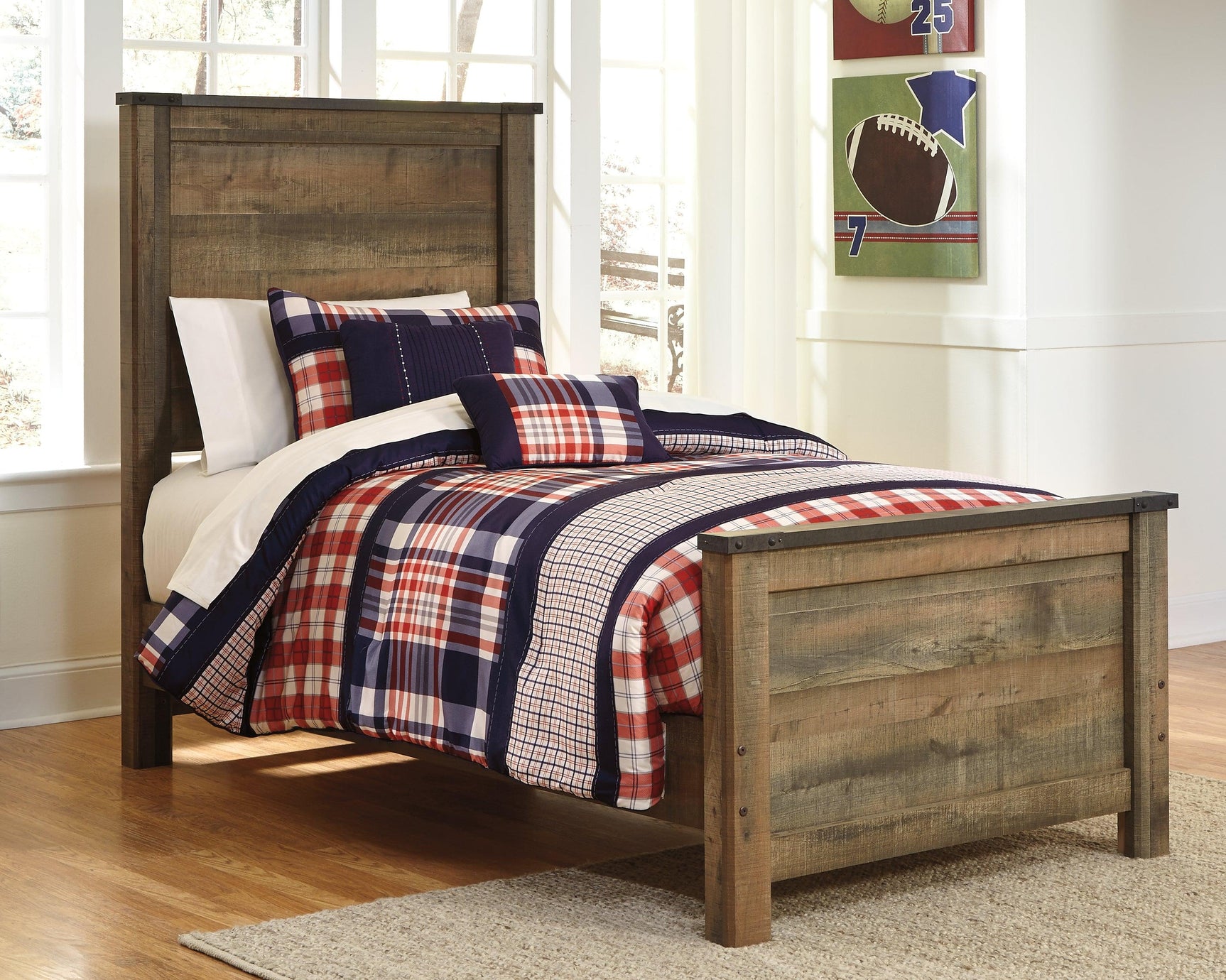 Trinell Brown Twin Panel Bed - Ella Furniture