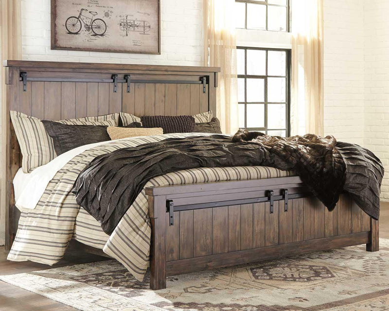 Lakeleigh Brown Queen Panel Bed - Ella Furniture