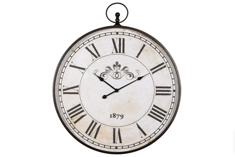 Pendulum detail on Augustina antique black wall clock