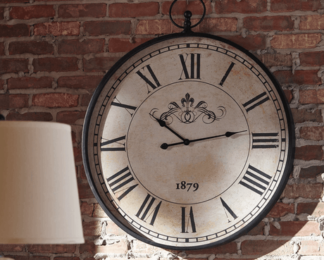 Top view showing Roman numerals on Augustina clock face
