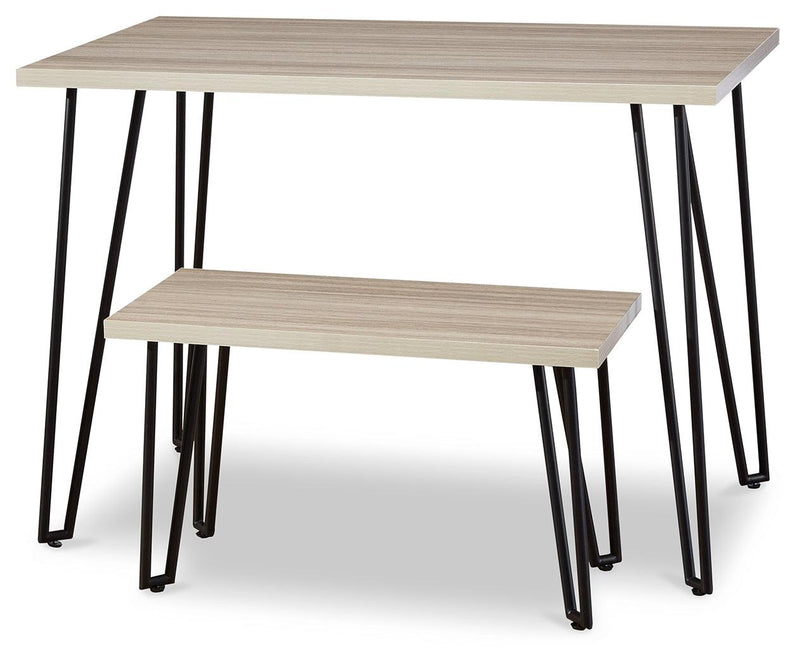 Blariden Brown/Black Desk With Bench - Ella Furniture