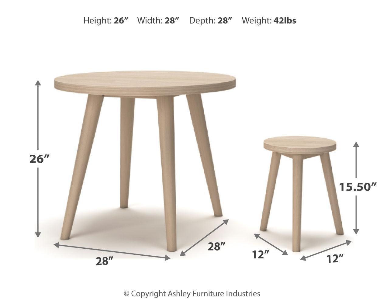 Blariden Natural Table And Chairs (Set Of 5) - Ella Furniture