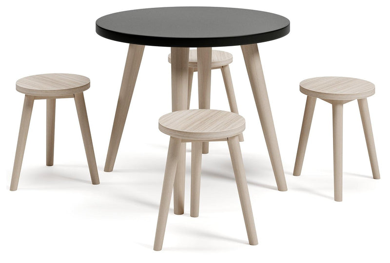Blariden Black/natural Table And Chairs (Set Of 5) - Ella Furniture