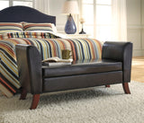 Benches Brown Upholstered Storage Bench - Ella Furniture