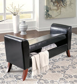 Benches Brown Upholstered Storage Bench - Ella Furniture