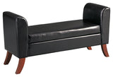 Benches Brown Upholstered Storage Bench - Ella Furniture