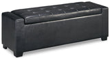 Benches Black Upholstered Storage Bench - Ella Furniture