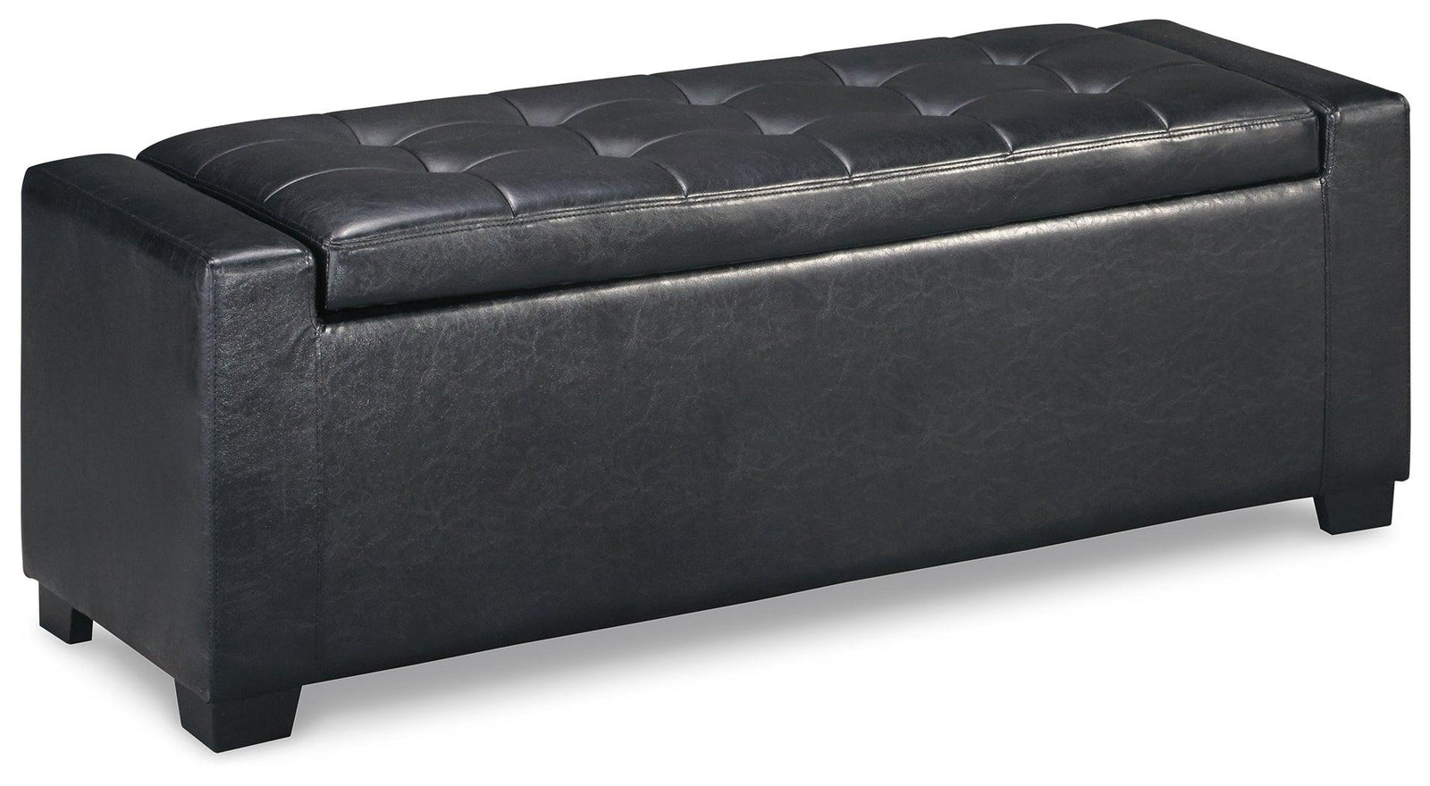 Benches Black Upholstered Storage Bench - Ella Furniture