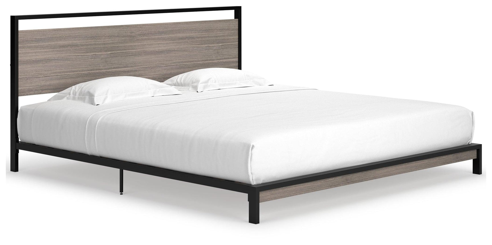 Dontally Gray/black King Platform Bed - Ella Furniture