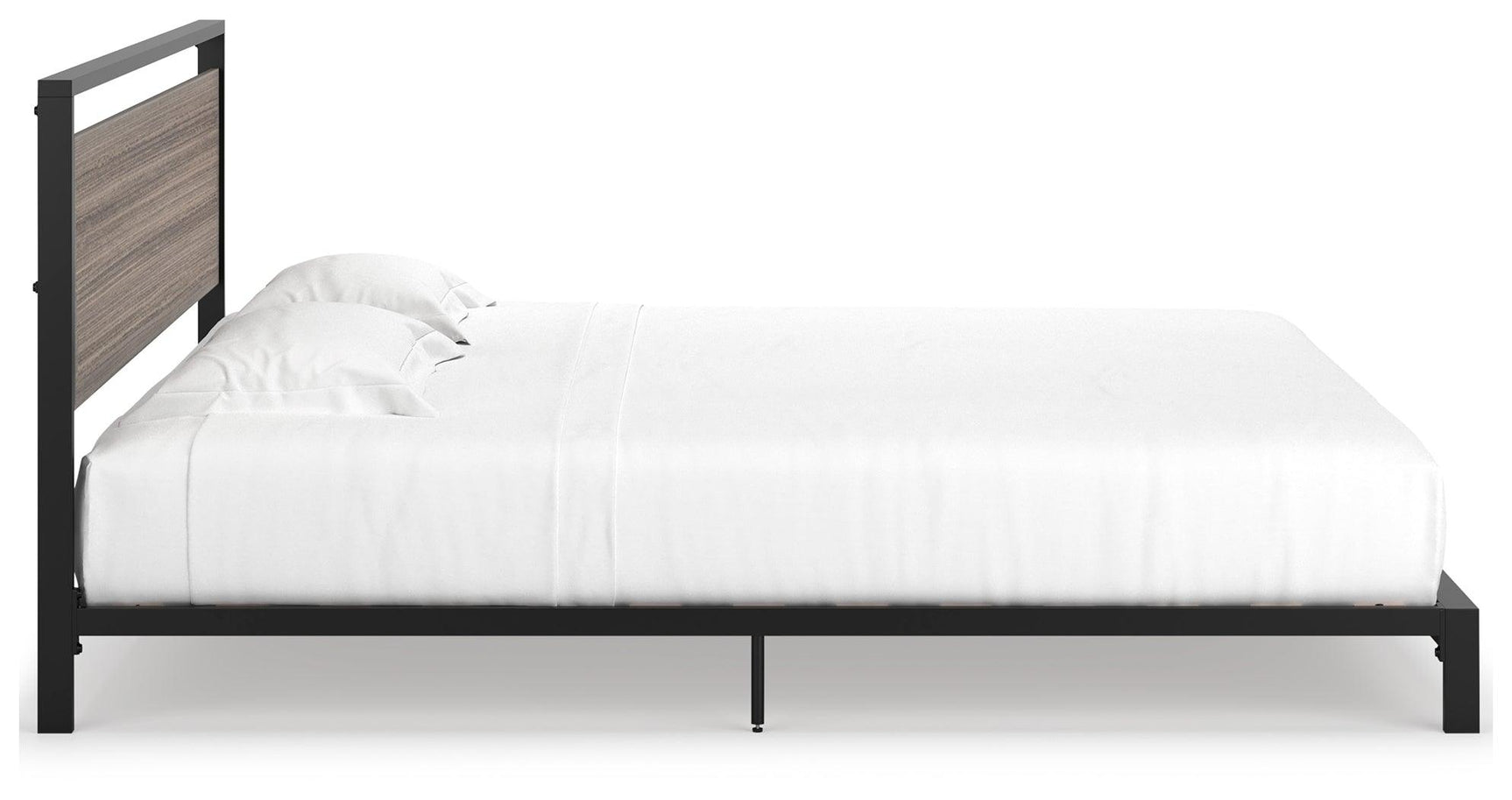 Dontally Gray/black King Platform Bed - Ella Furniture