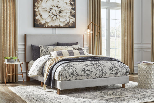 Tranhaus Beige Queen Upholstered Bed - Ella Furniture