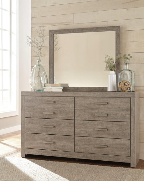 Glossy top surface of Culverbach Gray Dresser
