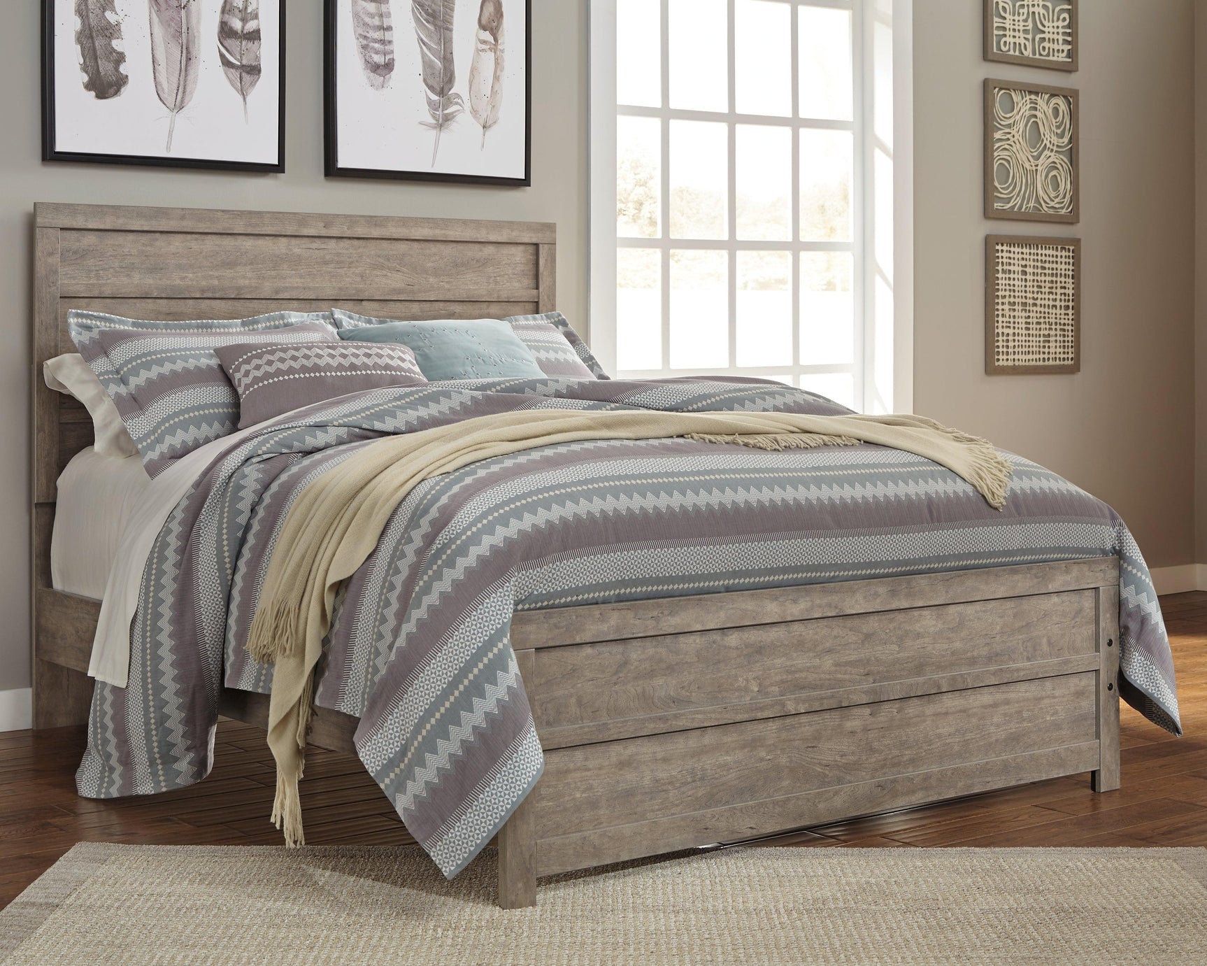 Culverbach Gray Queen Panel Bed - Ella Furniture