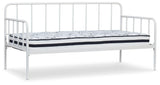 Trentlore White Twin Metal Day Bed With Platform - Ella Furniture