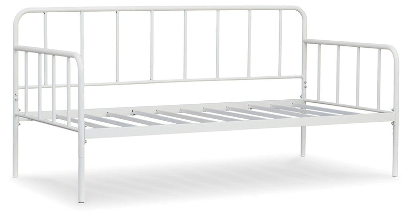 Trentlore White Twin Metal Day Bed With Platform - Ella Furniture
