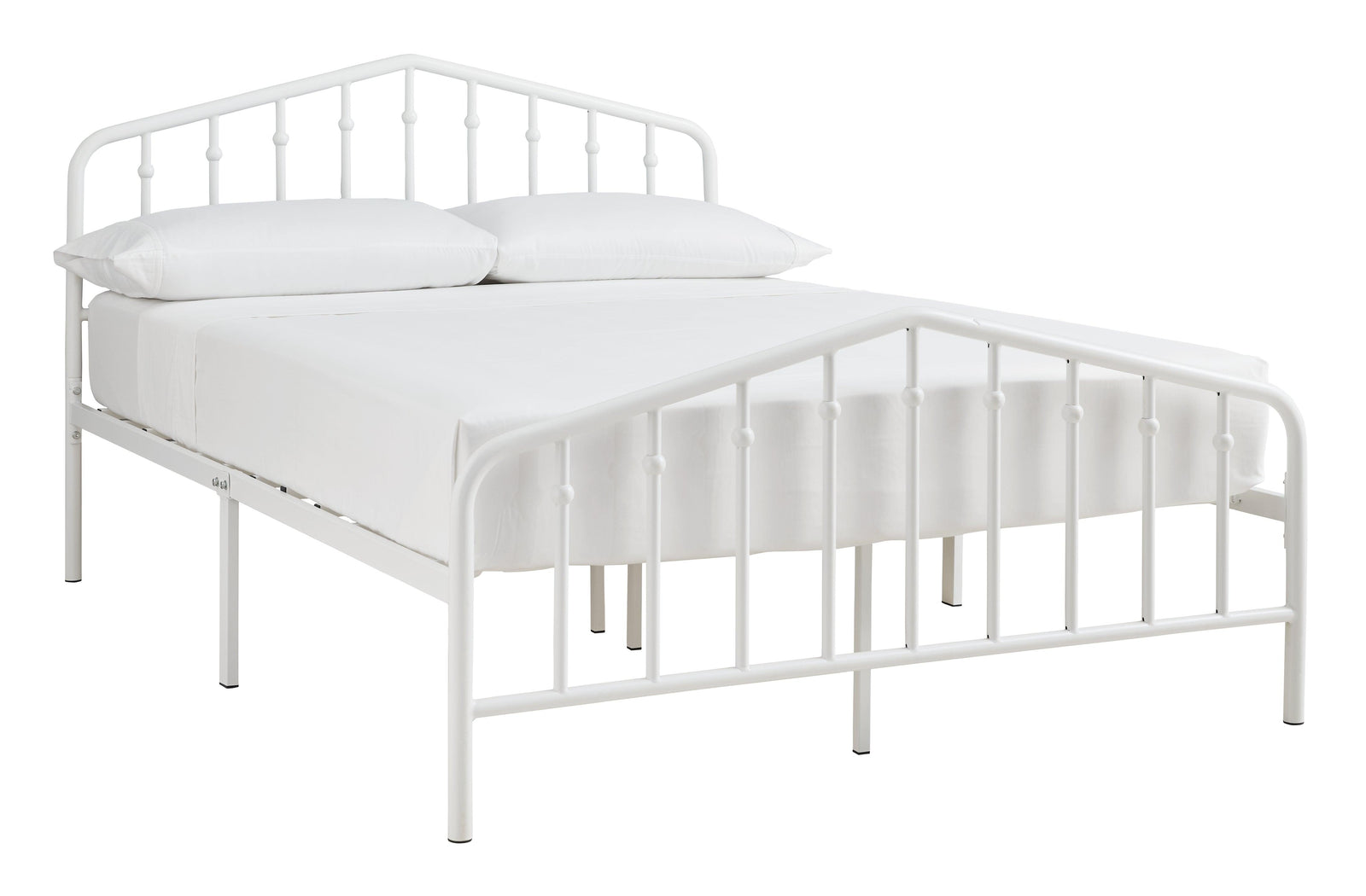 Trentlore White Full Metal Bed - Ella Furniture