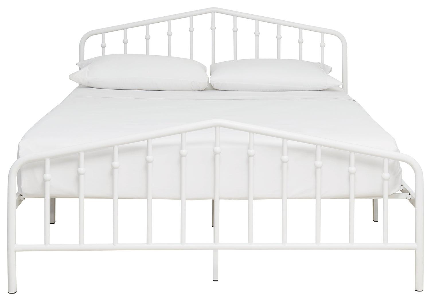 Trentlore White Queen Metal Bed - Ella Furniture