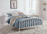 Trentlore White Queen Metal Bed - Ella Furniture