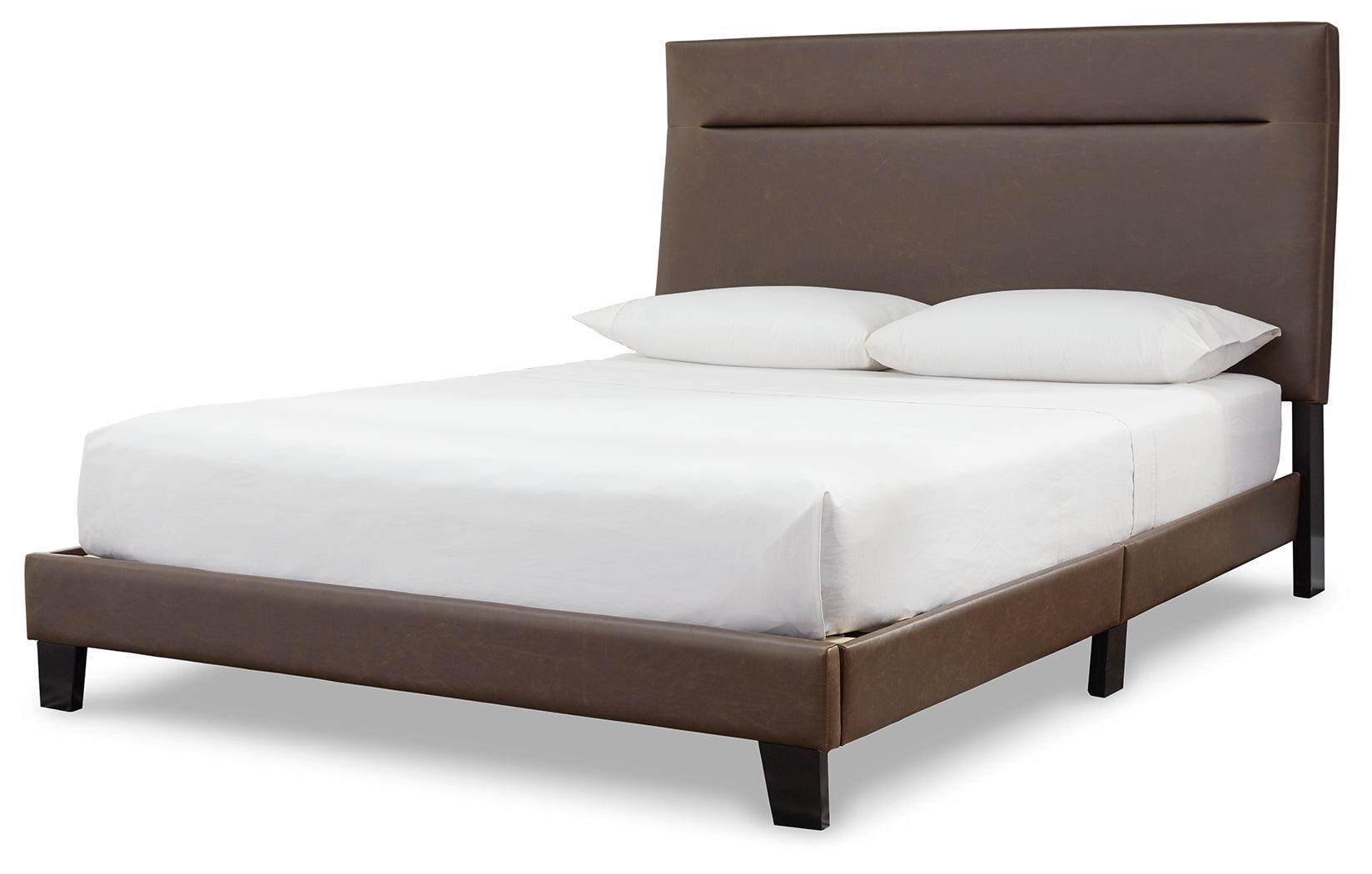 Adelloni Brown Queen Upholstered Bed - Ella Furniture