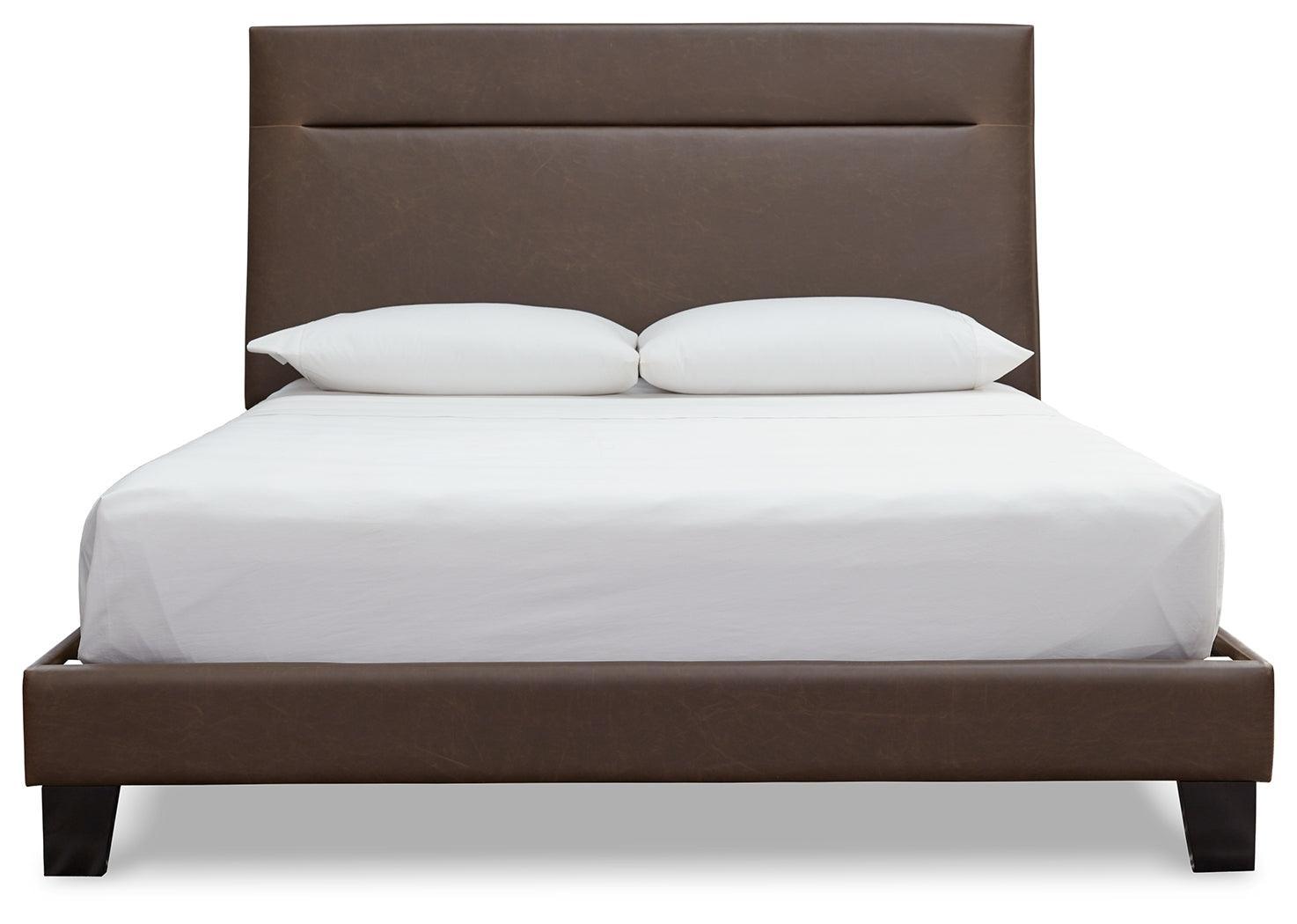 Adelloni Brown Queen Upholstered Bed - Ella Furniture