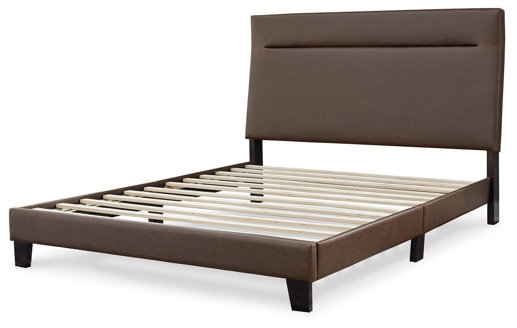 Adelloni Brown Queen Upholstered Bed - Ella Furniture