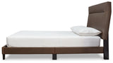 Adelloni Brown Queen Upholstered Bed - Ella Furniture