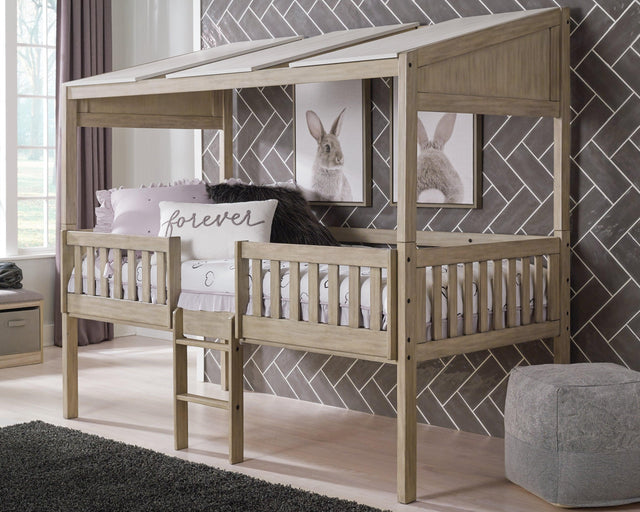 Wrenalyn Two-tone Twin Loft Bed - Ella Furniture