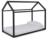 Flannibrook Black Twin House Bed Frame - Ella Furniture