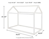 Flannibrook White Twin House Bed Frame - Ella Furniture