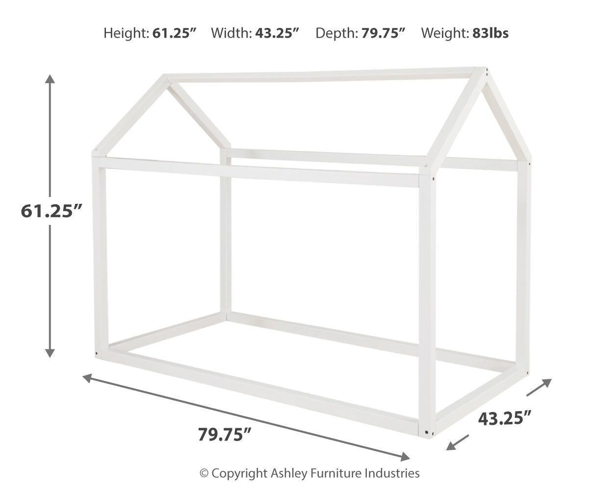 Flannibrook White Twin House Bed Frame - Ella Furniture