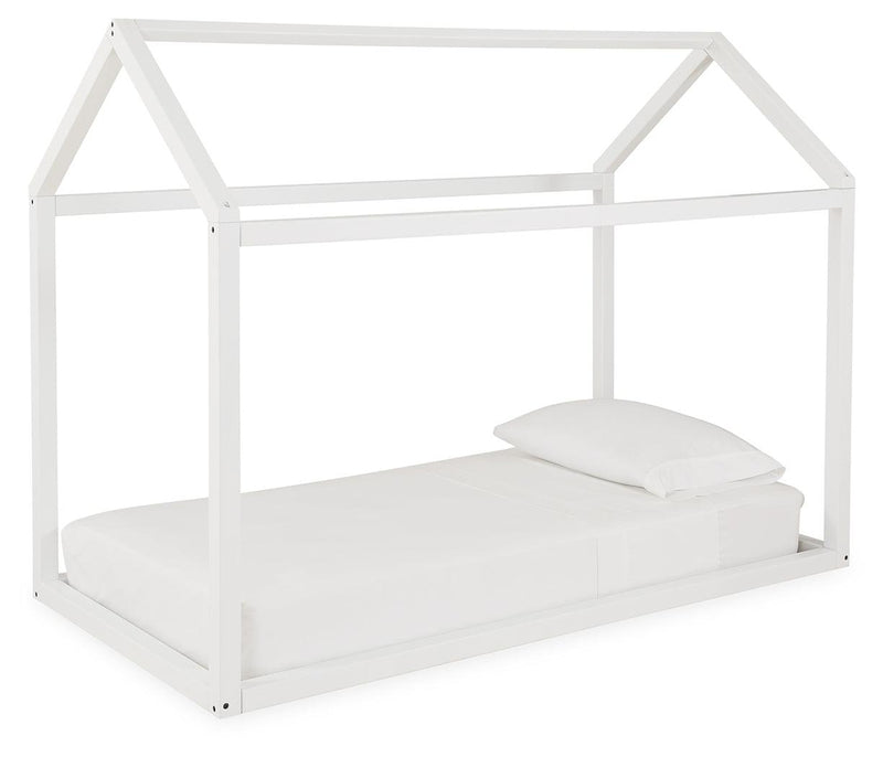 Flannibrook White Twin House Bed Frame - Ella Furniture