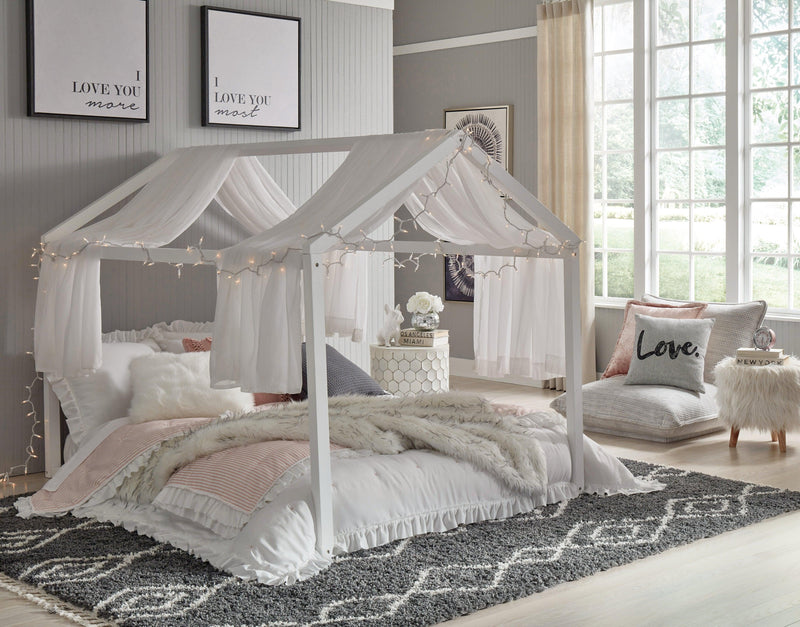 Flannibrook White Full House Bed Frame - Ella Furniture