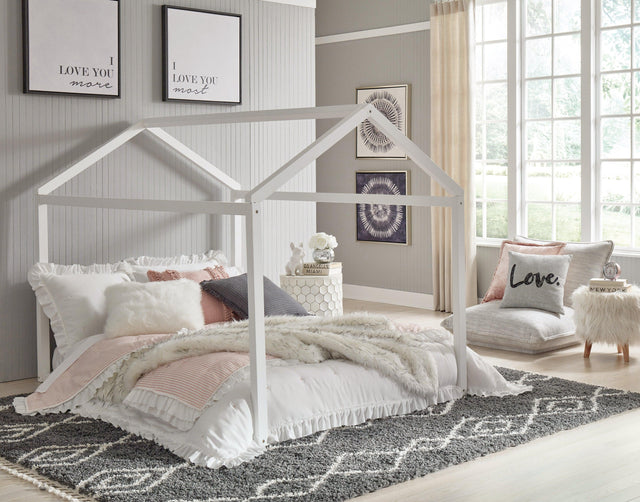 Flannibrook White Full House Bed Frame - Ella Furniture