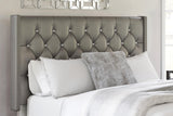 Vintasso Metallic Gray Queen Upholstered Bed - Ella Furniture