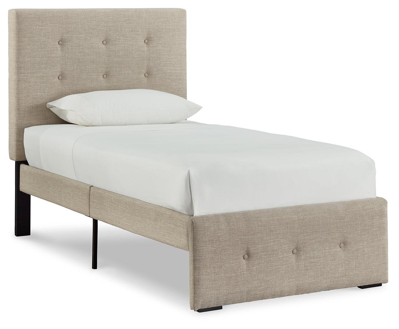 Gladdinson Gray Twin Upholstered Bed - Ella Furniture