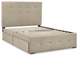 Gladdinson Gray Full Upholstered Storage Bed - Ella Furniture