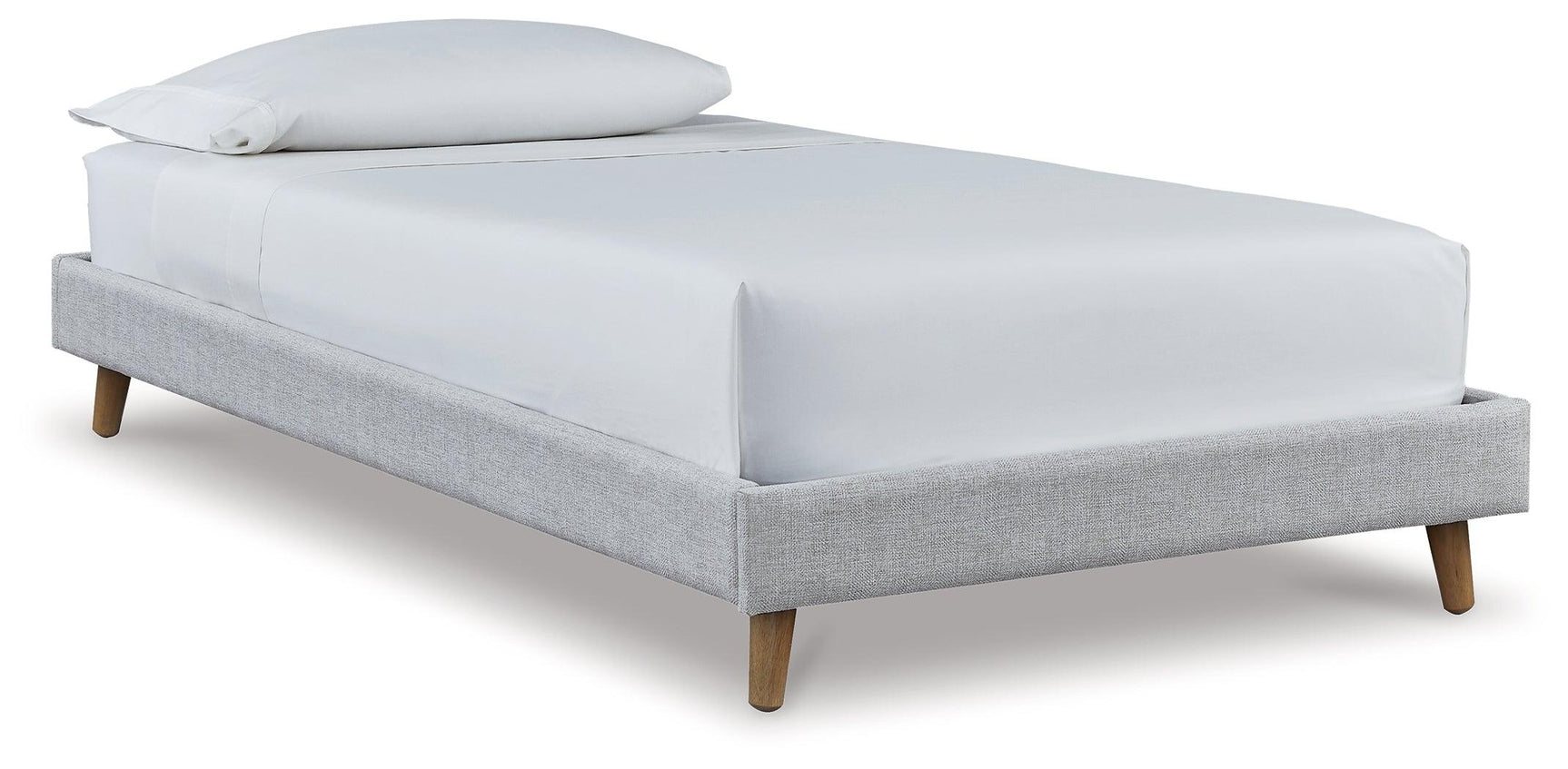 Tannally Beige Twin Upholstered Platform Bed - Ella Furniture