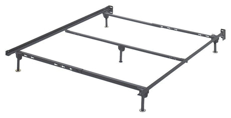 Frames and Rails metallic queen bolt-on bed frame in metallic finish side view