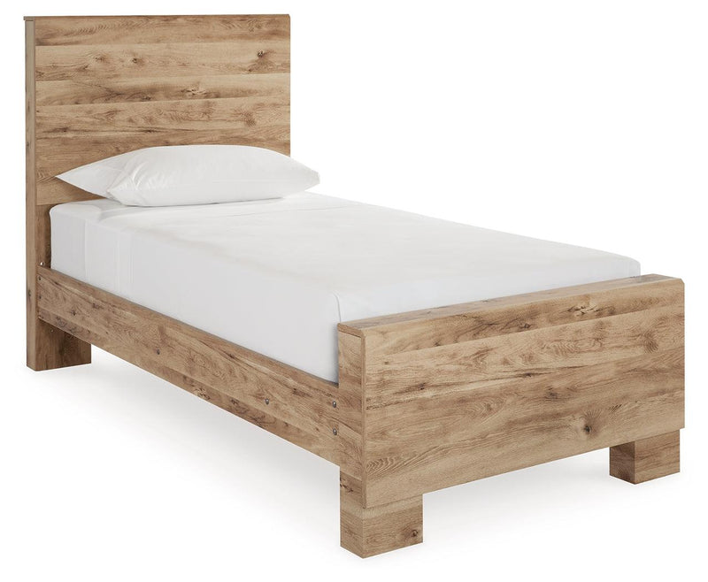 Hyanna Tan Brown Twin Panel Bed - Ella Furniture