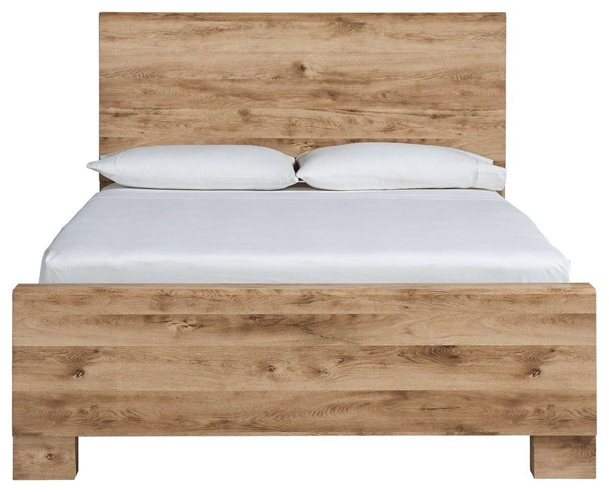 Hyanna Tan Queen Panel Bed - Ella Furniture