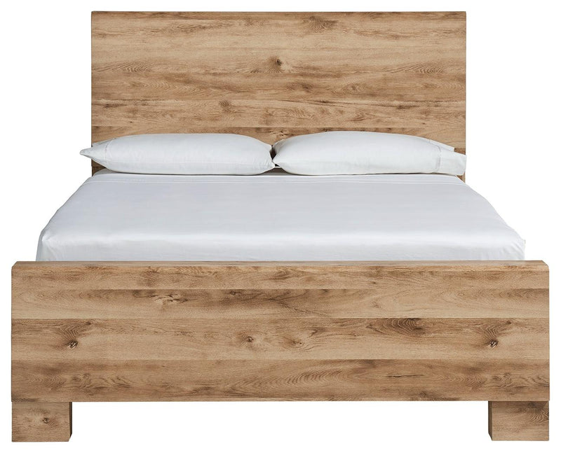 Hyanna Tan King Panel Bed - Ella Furniture