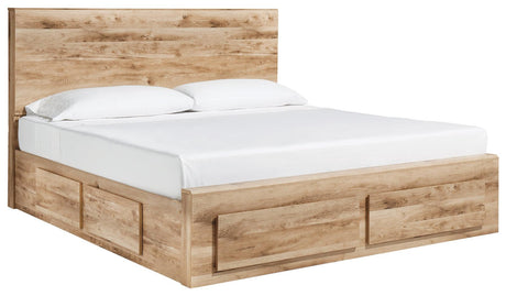 Hyanna Tan Queen Panel Storage Bed With 1 Under Bed Storage Drawer - Ella Furniture