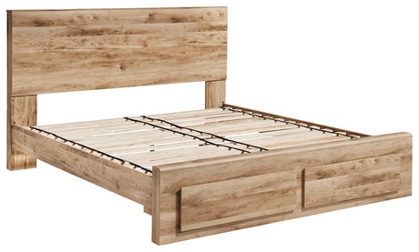 Hyanna Tan King Panel Storage Bed - Ella Furniture